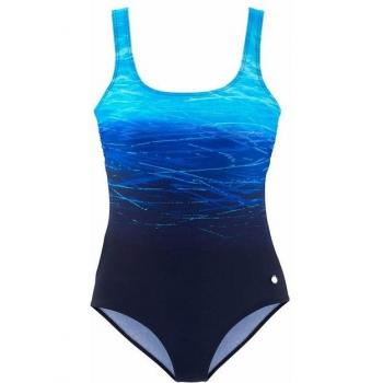 LASCANA Damen Badeanzug in Blau mit Shaping-Effekt