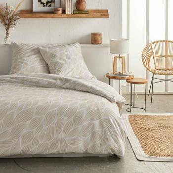 Biancheria da letto a due posti Today Crazy – Design grafico, 220x240 cm, colore beige