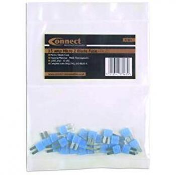 Micro Fuse 2 Blade, 15 A, Package of 25, Connect 37163
