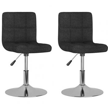 Sillas de comedor giratorias (2 unidades) tela negro