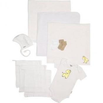 Liliput Erstausstattungs-Set Giraffe 10-teilig, weiß, 100% Baumwolle, Gr. 50/56