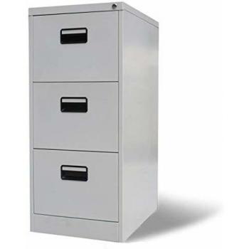 Light Grey Steel Filing Cabinet with 3 Drawers, 102.5 cm