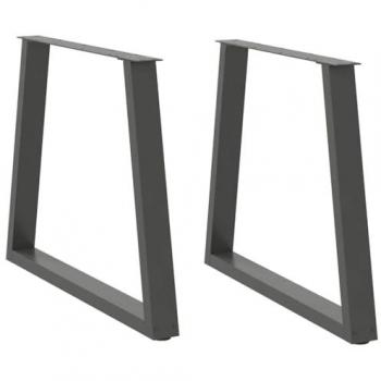 Pieds de table forme V 2 pcs anthracite 70x(72-73,3) cm