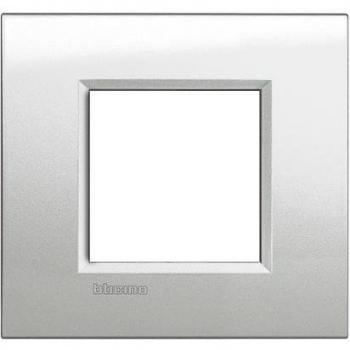 Placca Arredo Quadra 2 Moduli – Argento Lunare BTicino