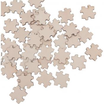 50 Stück 0,78 Holz‑Puzzle‑Elemente – Leere für kreative Karten
