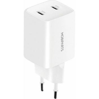 Mobiparts GaN Wandadapter Dual USB-C 35W Wit