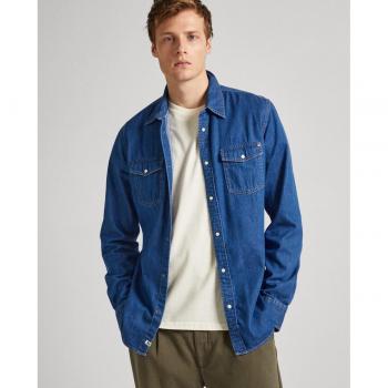 Camisa Pepe Jeans Hombre Denim Azul Fit Regular