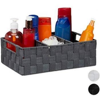 Panier de rangement gris avec dimensions 10x32x21 cm