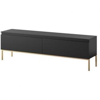 BEMMI TV-Board Schwarz mit goldenen Metallbeinen, 150 cm