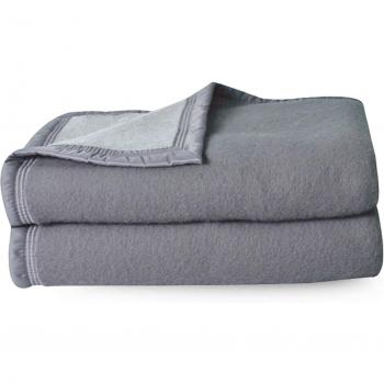 Couverture 180×240 cm en Laine Vierge Volta Woolmark, Blanc Naturel