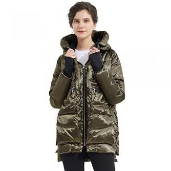 Orolay Damen Winterdaunenmantel – Mittellange, Warme Parka in Armeegrün
