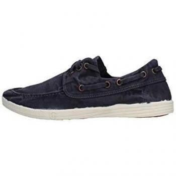 Natural World 303 Ezapato plano hombre Azul