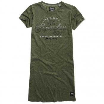 Anise T-Shirt Kleid von Superdry in Grün (Washed Khaki Gvk), Größe L (Herstellergröße: 14)