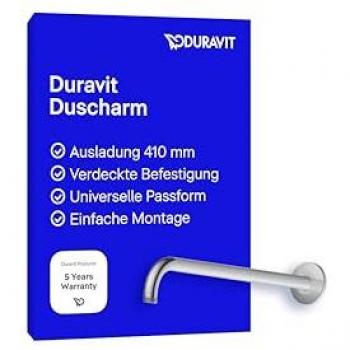 Bras de douche Duravit 410 mm, chromé, courbé, montage mural UV0670028010