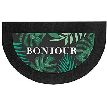 Tapis d'Accueil Vesta Demi-Lune Noir/Vert 45×75 cm