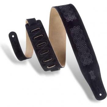 Levy's Black Celtic Suede Guitar Strap