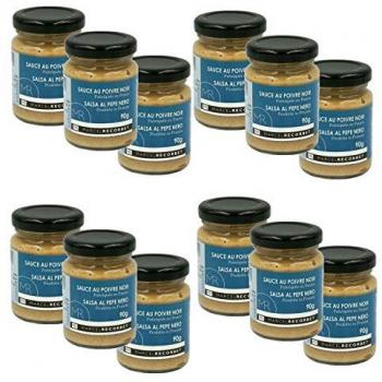 Lot 12x Sauce au Poivre Noir – Production Française – Monsieur Récorbet – Pot de 90 g