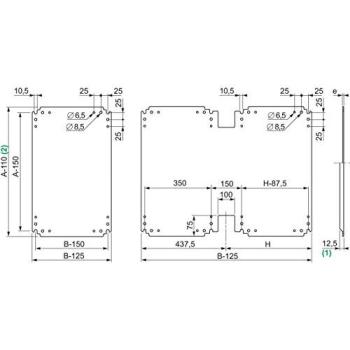 Piastra di supporto NSYPMM77 750x750 mm in metallo