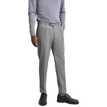 Bugatti Herrenhose Bundfalten grau mit Modern-Flanell