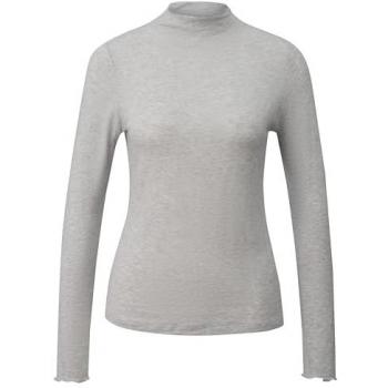 COMMA Casual Wolle-Lyocell Langarmshirt Graumelange Damen 42