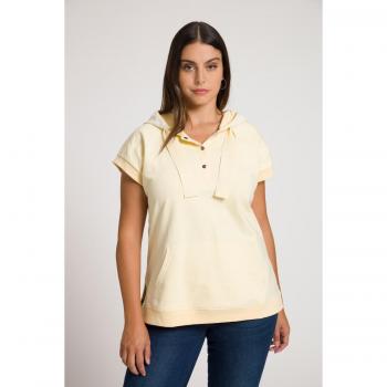 Beige Plus Size Hooded Knit Top, Oversized Fit, Size 20/22, Viscose