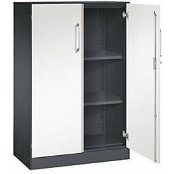 C&P ASISTO Black Double Door Storage Unit