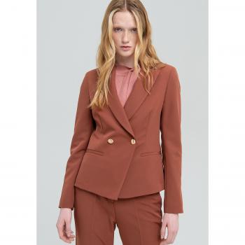Blazer slim in tessuto stretch doppio petto
