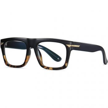 Montura de Gafas para Hombre, Retro Cuadradas, Lentes Ópticas Antiblu, Azul