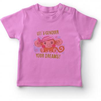 Tee bébé fille « Pirate Rose – Singe Ange »