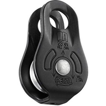 Fixe Petzl Negra: Polea con Placas Laterales