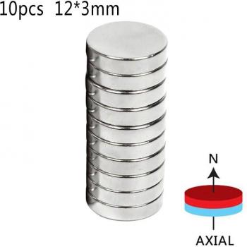 Pack de 10 aimants disques ronds néodyme 12*3mm N50