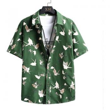 Camisa Hawaiana de Verano para Hombre con Diseño de Hojas