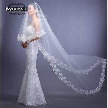 Kyunovia Lace Cotton Cathedral Veil 3 Meters Bridal Veil