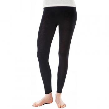 LIVING CRAFTS Nachhaltige Mode: Lange Unterhose Schwarz (Bio‑Wolle & Seide)