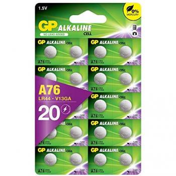 Piles LR44 1,5 V – Set de 20 – GP Extra
