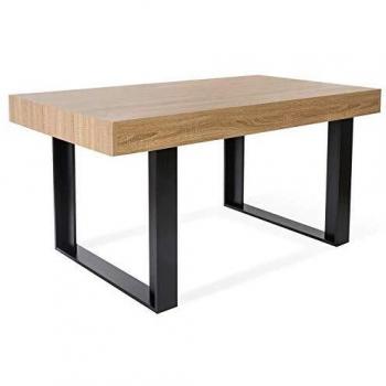 Table à Manger Phoenix 6 Personnes 160 cm Noir et Bois