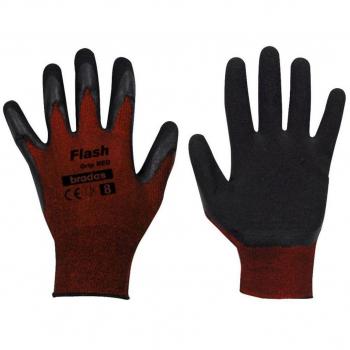 Gants de travail en latex Flash Grip, rouge et noir, XL