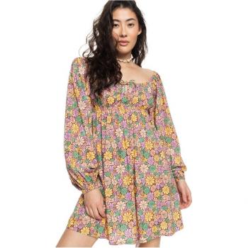 Roxy Vestito Mini Maniche Lunghe Coastal Sound Root Beer