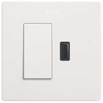 Interrupteur Poussoir Uni + Chargeur USB A 2.1 A – Blanc