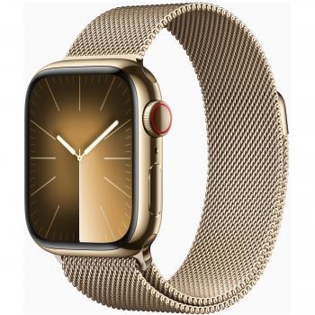 Apple Watch Series 9 Acciaio inossidabile 41mm oro con cinturino milanese (GPS + Cellular)
