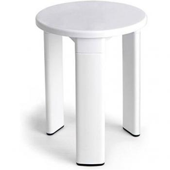 Taburete Redondo de Plástico Blanco