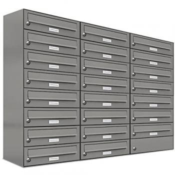 Outdoor-Wandbriefkasten 23‑fach, Premium‑Design, RAL 9007