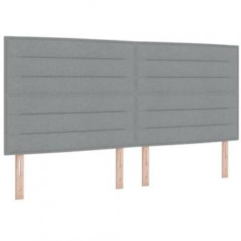 200 cm Fabric Headboard, Light Grey Line Design