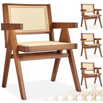 Rattan Backrest Dining Chair by Tectake
