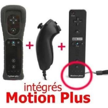 Controller Wii Motion Plus e Nunchuk con Custodia Nera
