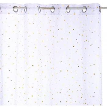 Voilage enfant Demoiselle étoile d or 140x250cm Atmosphera Créateur D'intérieur