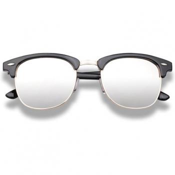 Gafas de sol semi sin montura polarizadas tortuga para hombres y mujeres 3016