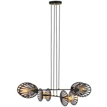Emibig Playa Pendellampe in Schwarz, 4‑Streifen E27