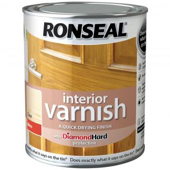 Ronseal RSLIVGCL250 Interior Varnish Quick Dry Gloss Clear, 250 ml