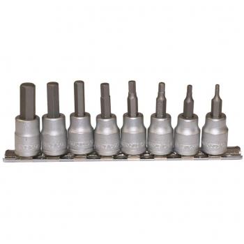 Teng M3811 40758 3/8-inch Socket Clip Rail AF Hex Set Drive (8 Pieces)